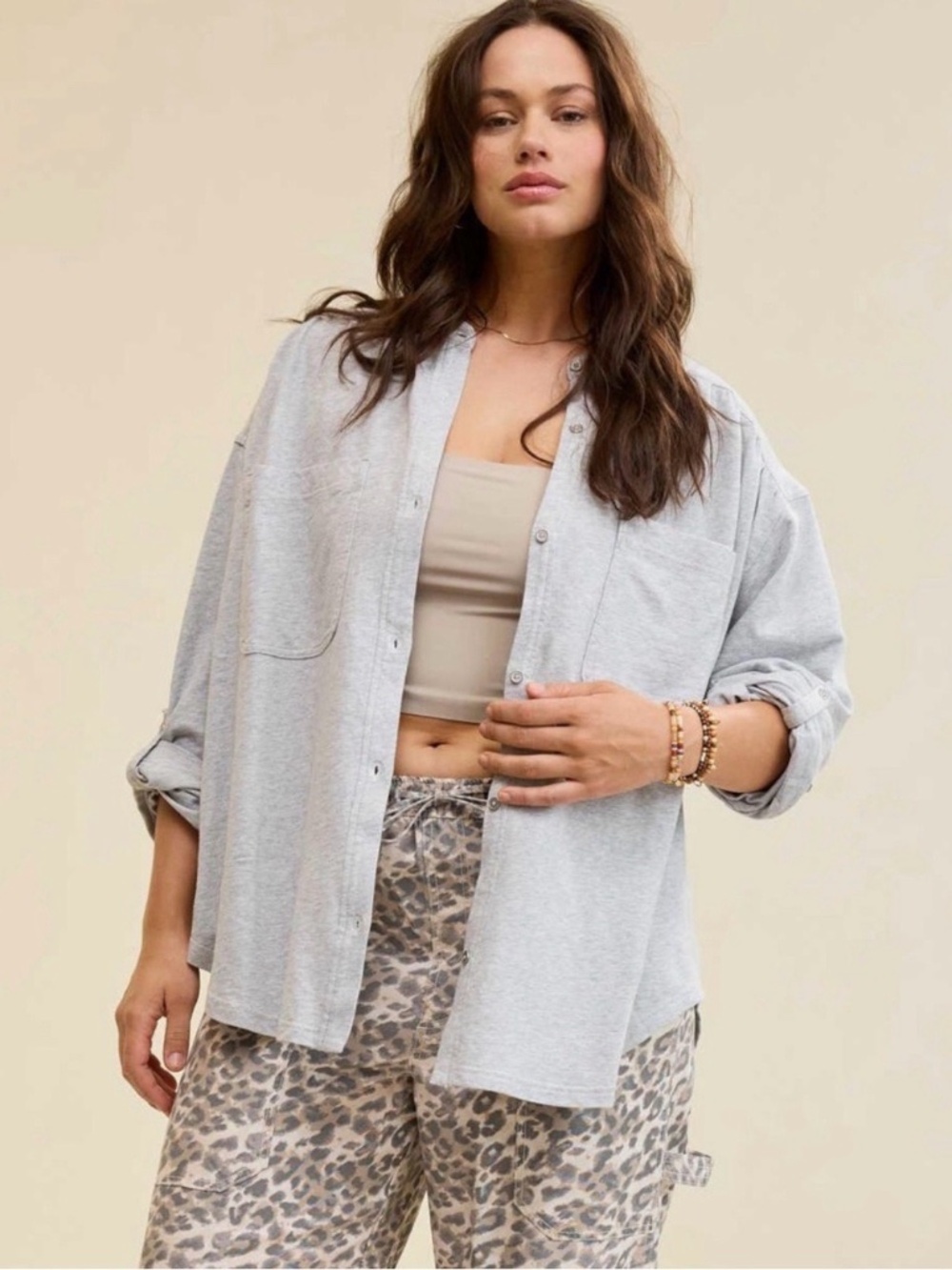 Aerie Roll With It Lightweight Fleece Shirt XL